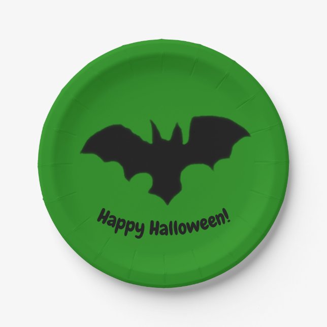 Prato De Papel Flying Bat on Green (Frente)