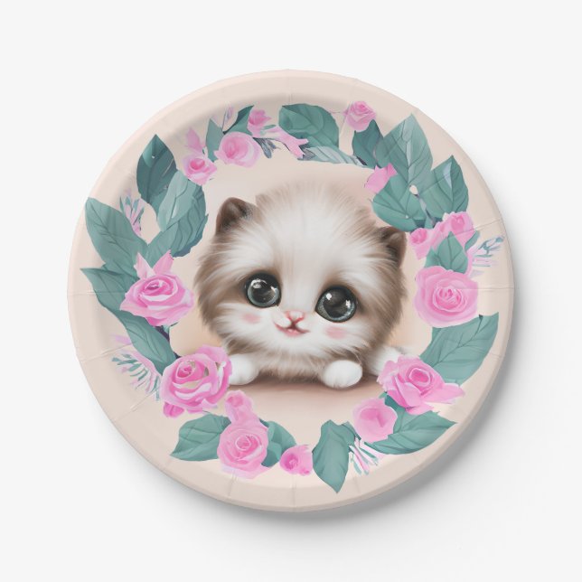 Prato De Papel Foffy Furr Ball Kitten (Frente)