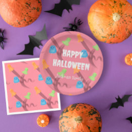 Prato De Papel Fofo cor-de-rosa bonito personalizável