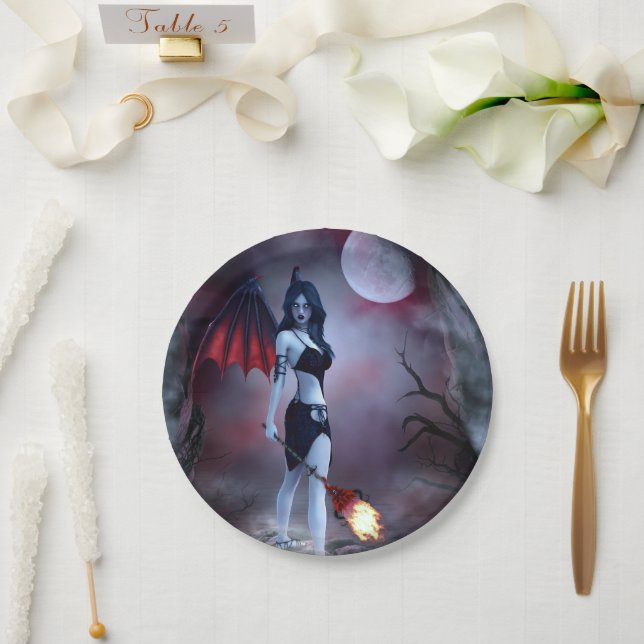 Prato De Papel Fogo da Lua Succubus (Casamento)