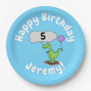 Prato De Papel Fogo giro em forma de cartoon verde e engraçado