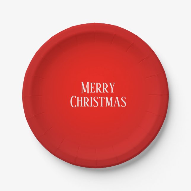 Prato De Papel Fogo Vermelho de Natal (Frente)