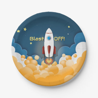 Prato De Papel Foguete Espacial Personalizado Nome