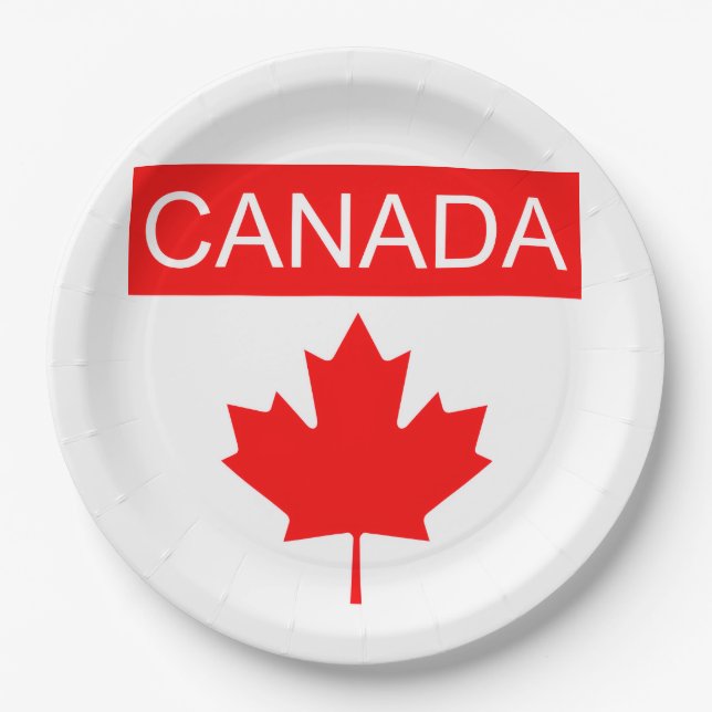 Prato De Papel Folha de Bordo do Canadá  (Frente)