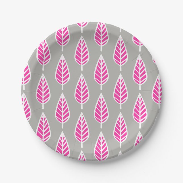 Prato De Papel Folha de faia - Cor-de-rosa e prata de fêmia (Frente)