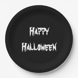 Prato De Papel Folha de papel Black Happy Halloween, festa divert