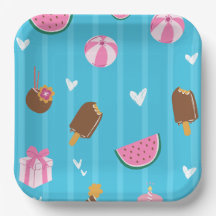 Folha de papel com ilustrações fofinhas azuis