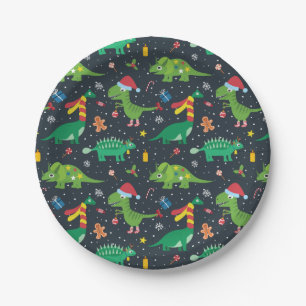 Prato De Papel Folha de papel de dinossauro Natal