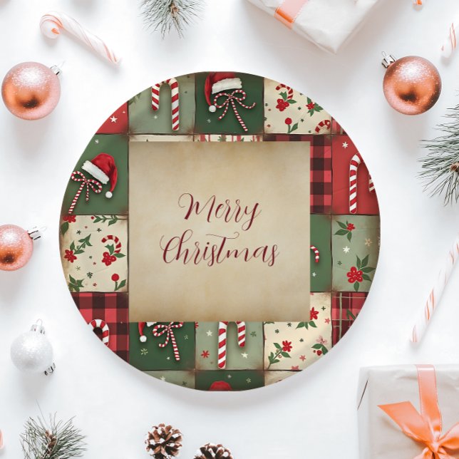 Prato De Papel Folha de Papel Feriado de Natal Feliz (Criador carregado)