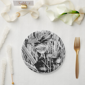 Prato De Papel Folha de Papel Inesquecível de Aniversário Preto e