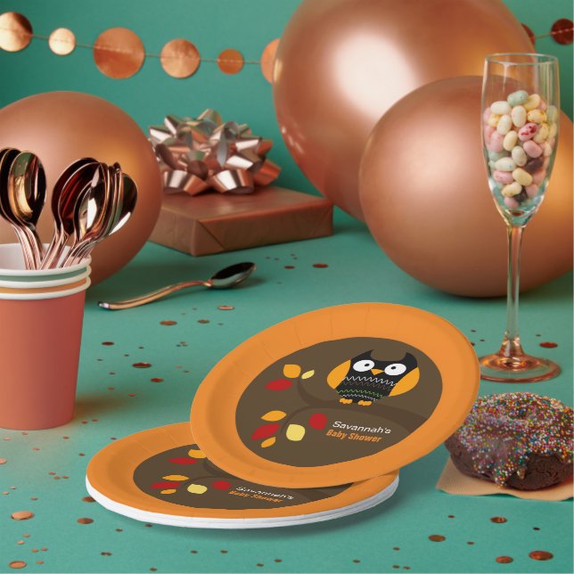 Prato De Papel Folha de Papel Personalizada do Halloween de Autum (Múltiplo)