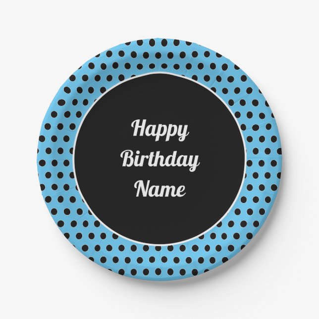 Prato De Papel Folha de papel retrô clássico de aniversário feliz (Frente)