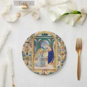 Prato De Papel Folha de um Livro de Horas