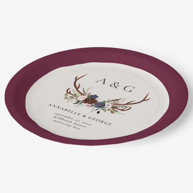 Prato De Papel Folhagem russa, festa de casamento (Inclinado)