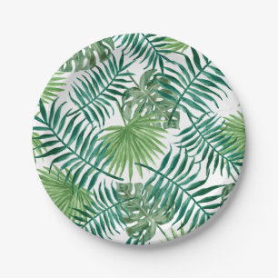 Prato De Papel Folhas da selva tropical