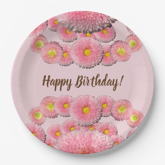 Prato De Papel Folhas de Daisy Cópias de Papel Personalizadas 9 e (Frente)
