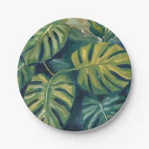 Prato De Papel Folhas de Monstera Aquarela Botânica