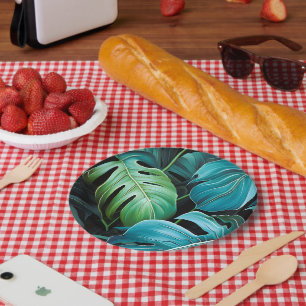 Prato De Papel Folhas de Monstera Botânica Folhagem Tropical da S