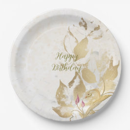 Prato De Papel Folhas de ouro e folhas de papel