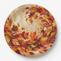 Folhas de Outono Abstratas Vibrantes