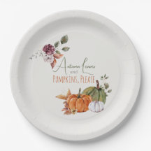 Folhas de outono e Abóboras por favor Aquarela