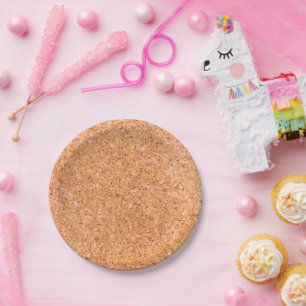 Prato De Papel Folhas de papel de aparência de cortiça de 7 pol