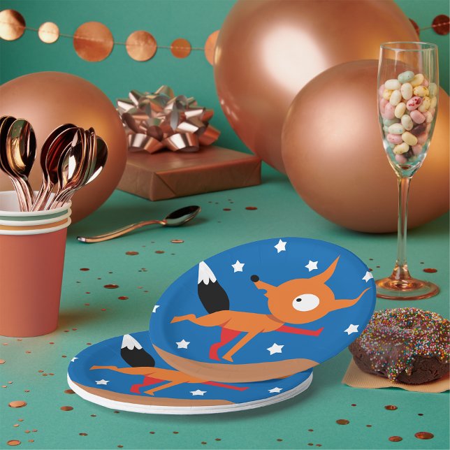 Prato De Papel Folhas De Papel De Raposa E Estrelas (Criador carregado)