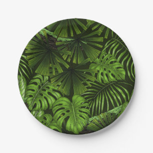 Prato De Papel Folhas de selva