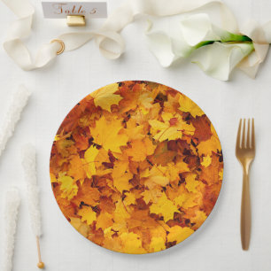 Prato De Papel Folhas do Autumn Maple