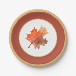 Prato De Papel Folhas do Mapeamento Botânico de Queda e Faixa de 