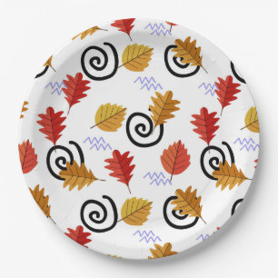 Prato De Papel Folhas Geográficas de Queda Multicolores