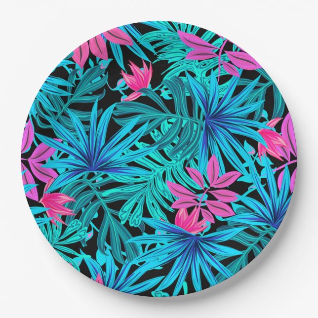 Prato De Papel Folhas tropicais (Frente)