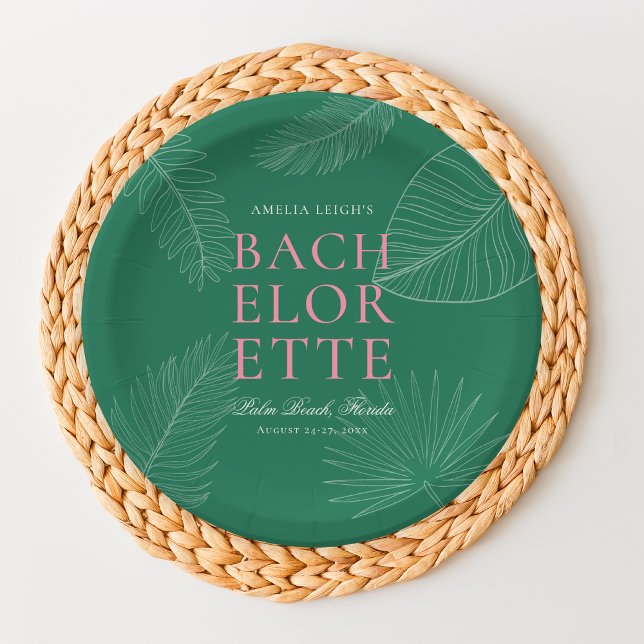 Prato De Papel Folhas tropicais coloridas modernas (Criador carregado)