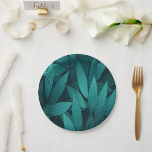 Prato De Papel Folhas tropicais gradientes