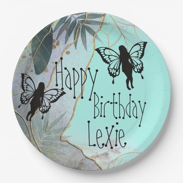 Prato De Papel Foliage Fantasy Fairies Papelão (Frente)