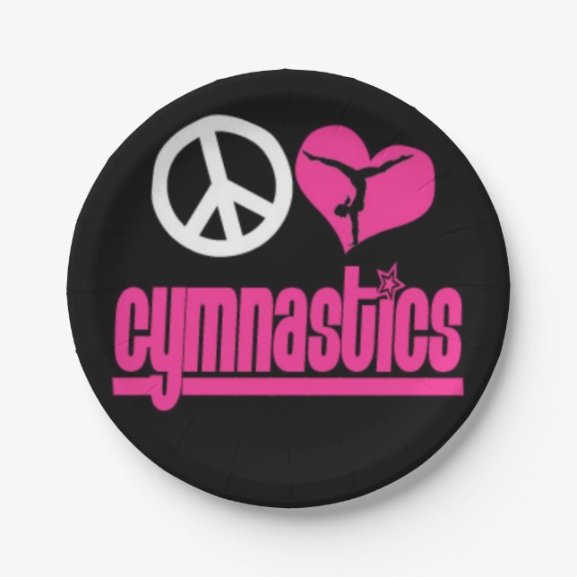 Prato De Papel Fontes ginásticas do partido do gymnast das placas (Frente)