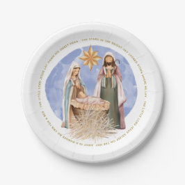 Prato De Papel Fora De Uma Imagem Carol Letras Douradas Natividad