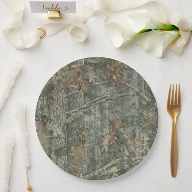 Prato De Papel Forest Camo Pattern (Casamento)