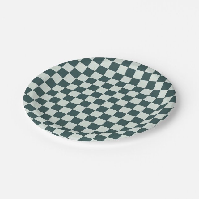 Prato De Papel Forest green moss checkerboard pattern (Inclinado)