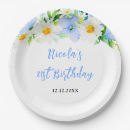 Prato De Papel Forget-Me-Nots and Daisies Floral Birthday