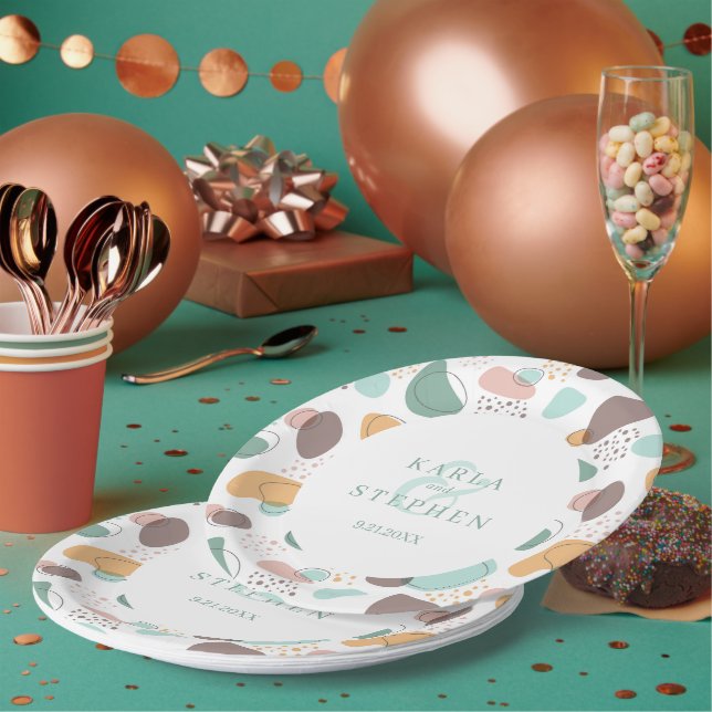 Prato De Papel Forma orgânica padrão uniforme moderno (Múltiplo)