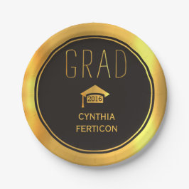 Prato De Papel Formando moderno 2016 preto, boné de formatura de 