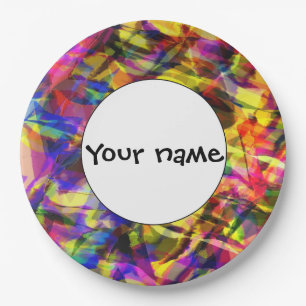 Prato De Papel Formas de desaparecimento coloridas design abstrat