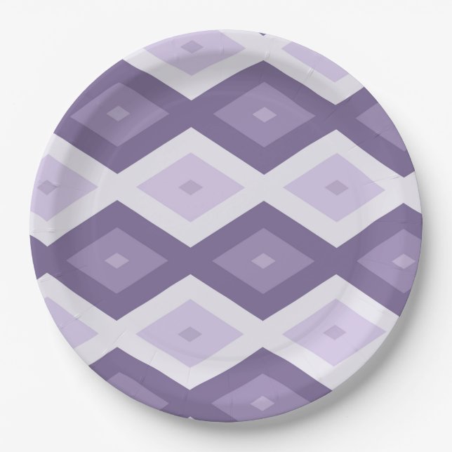 Prato De Papel Formas de diamante de lavanda (Frente)