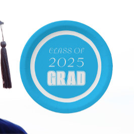 Prato De Papel Formatação de Cores de Escola Azul e Branca