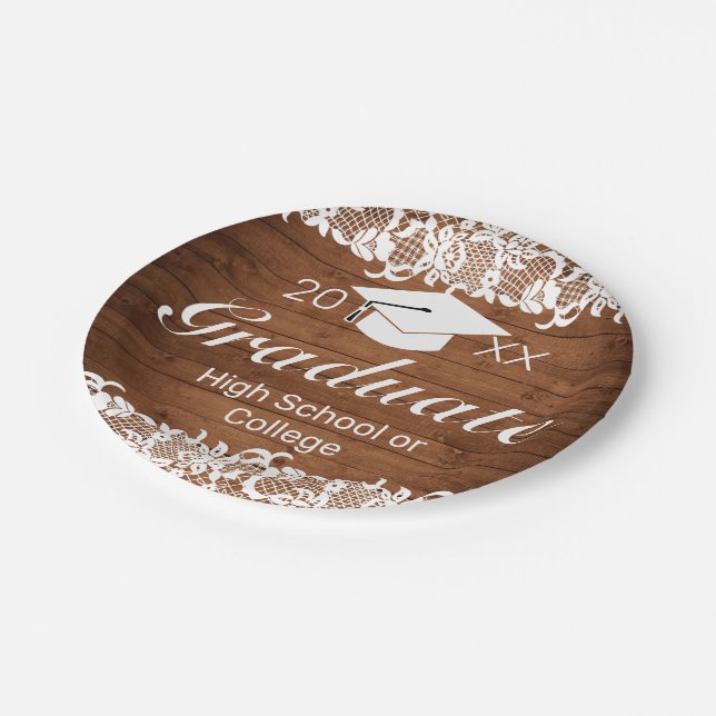 Prato De Papel Formatação Rustic Wood & White Lace (Inclinado)