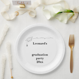 Prato De Papel Formatura com Boina e Borla Simples