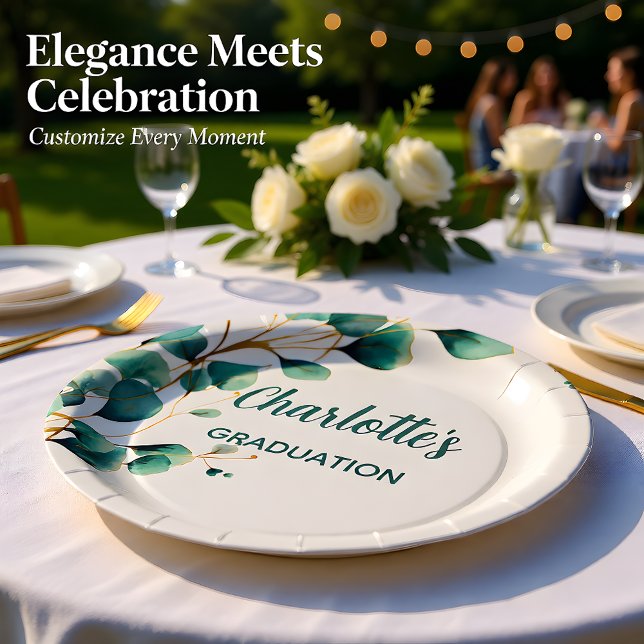 Prato De Papel Formatura com folhagem de Eucalipto Chic (Criador carregado)