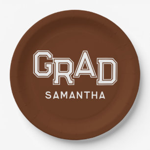 Prato De Papel Formatura na Brown High School Nome Personalizado