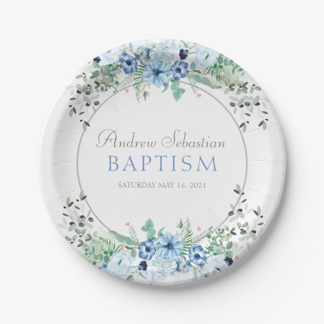 Prato De Papel Fornecimento de Tableware Baptism Baby Boy (Frente)